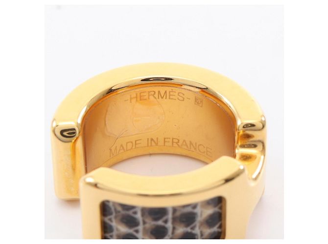 Pendiente Olympe PM de Hermès Negro Dorado - vista 3