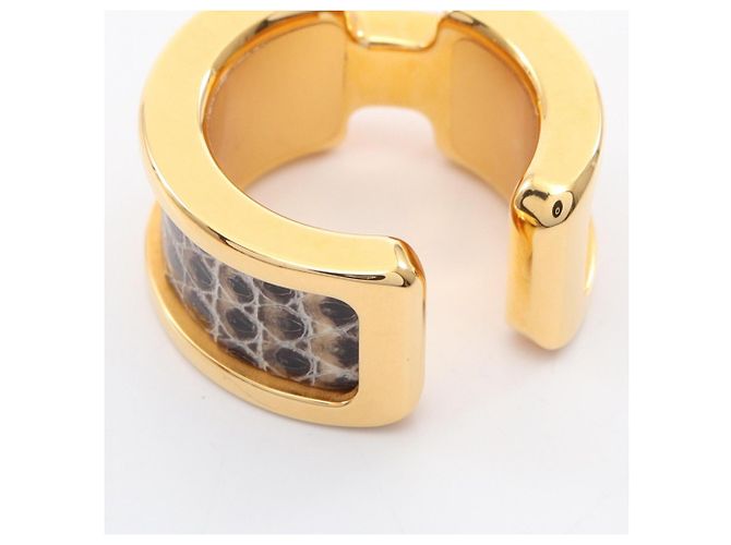 Pendiente Olympe PM de Hermès Negro Dorado - vista 4