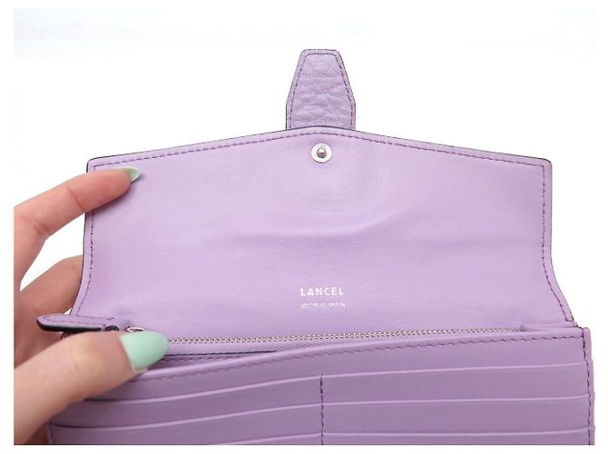 NUOVO BORSO LANCEL CHARLIE MM + PORTAFOGLIO IN PELLE LAVANDA CON TRACOLLA - vista 15