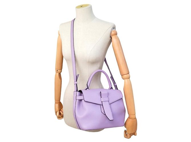 NUOVO BORSO LANCEL CHARLIE MM + PORTAFOGLIO IN PELLE LAVANDA CON TRACOLLA - vista 6