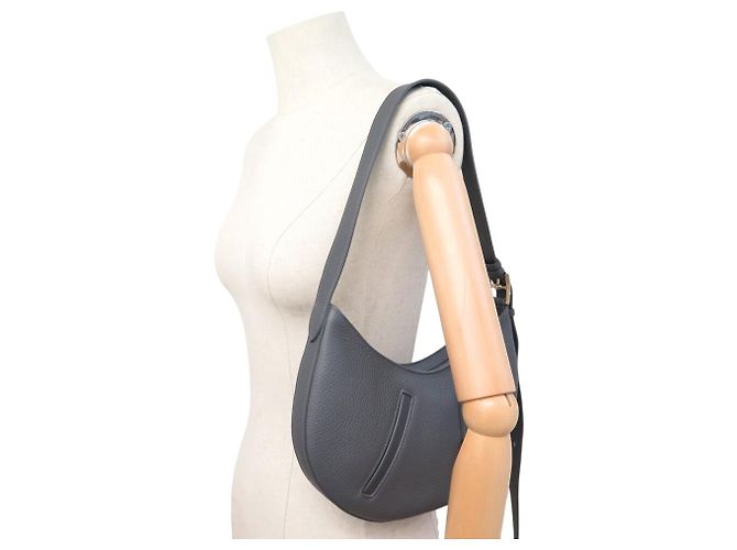 Hermès NUOVO BORSO HERMES P'TIT ARCON IN PELLE SWIFT MISTY H085871CPAA CON TRACOLLA Grigio antracite - vista 14