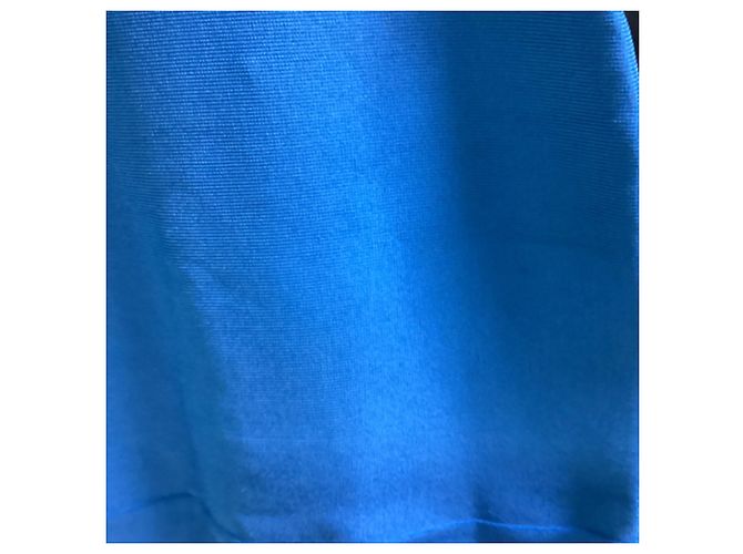 Falda Mini Ajustada Herve Leger en Rayón Azul Claro - vista 4