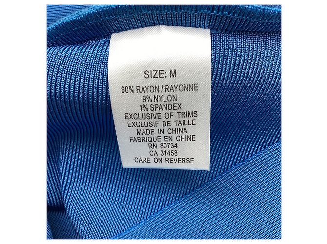 Falda Mini Ajustada Herve Leger en Rayón Azul Claro - vista 5
