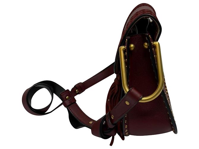Borsa a tracolla Hudson Small di Chloé in pelle bordeaux Rosso Bordò - vista 3