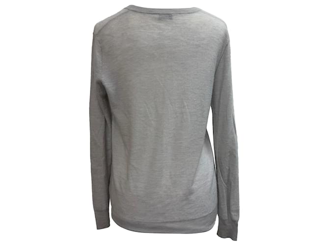 Joseph V-Ausschnitt Pullover aus grauer Kaschmirwolle - Ansicht 3