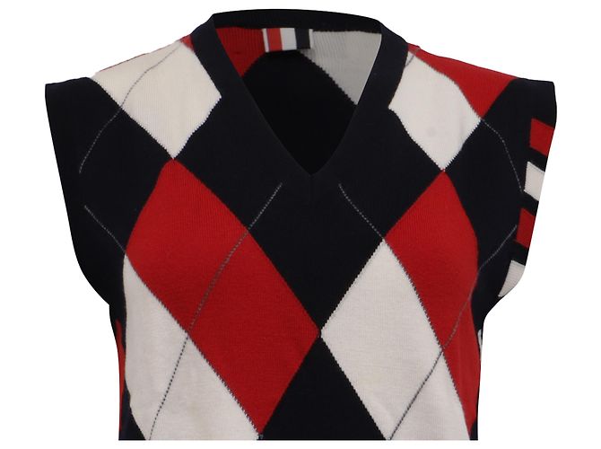 Mehrfarbiger Argyle-Weste aus Wolle 4-Bar von Thom Browne Mehrfarben - Ansicht 2