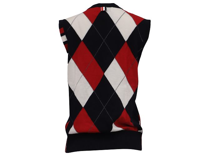 Mehrfarbiger Argyle-Weste aus Wolle 4-Bar von Thom Browne Mehrfarben - Ansicht 4