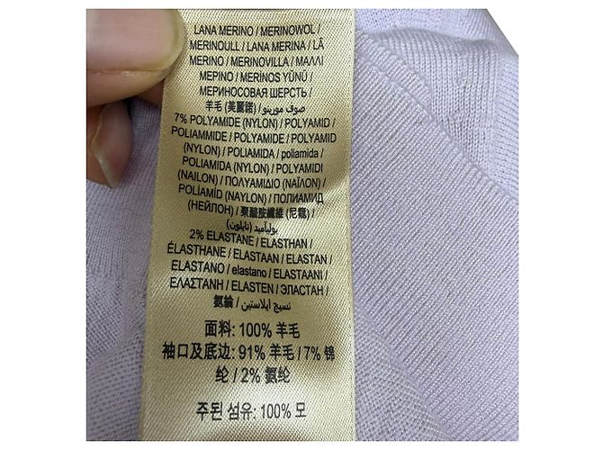 Burberry Strickpullover aus lila Merinowolle mit Logo - Ansicht 7