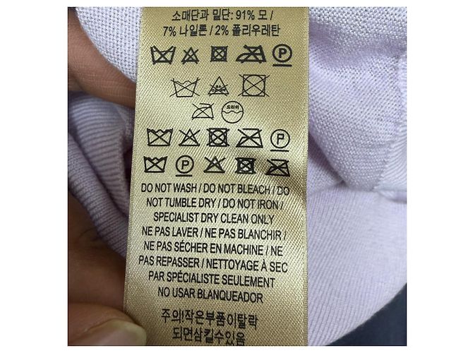 Burberry Strickpullover aus lila Merinowolle mit Logo - Ansicht 8