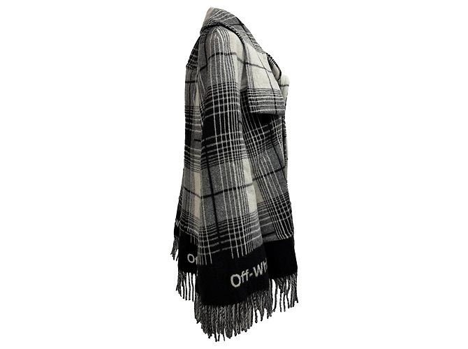 Off White Cappa in lana multicolore a quadri Off-White - vista 2