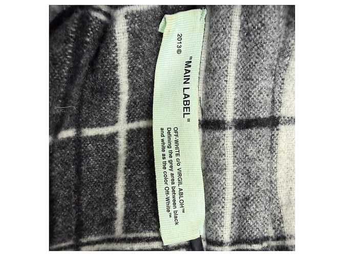 Off White Cappa in lana multicolore a quadri Off-White - vista 4