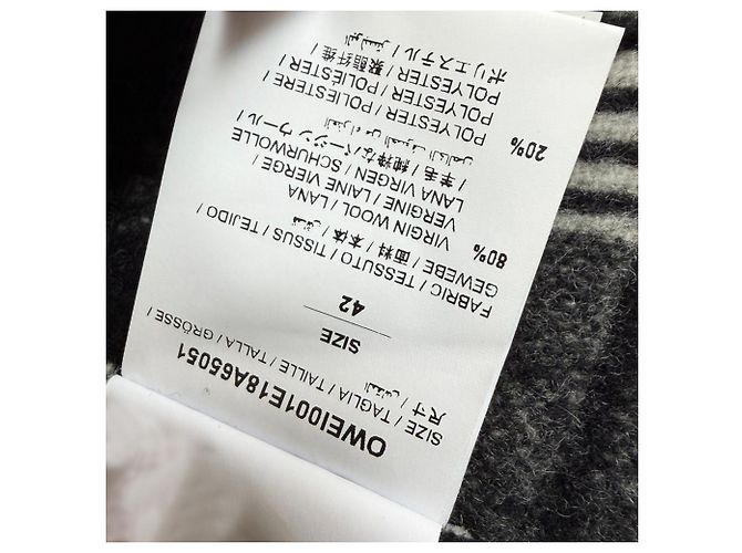 Off White Cappa in lana multicolore a quadri Off-White - vista 7