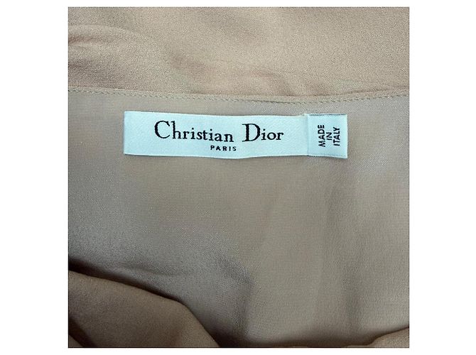 Vestido midi con nudo lateral en seda rosa Dior - vista 4