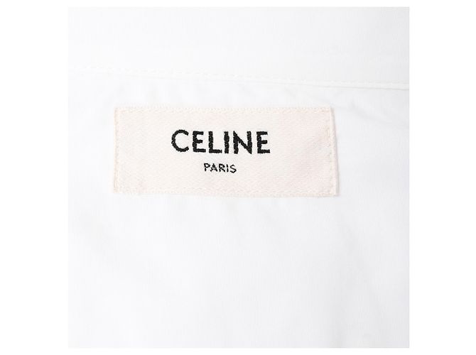 Céline Camicia con bottoni Celine in cotone bianco Crudo - vista 4