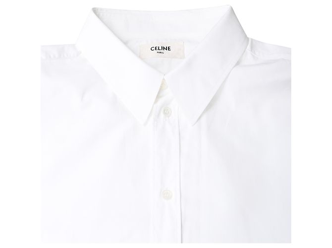 Céline Camicia con bottoni Celine in cotone bianco Crudo - vista 5