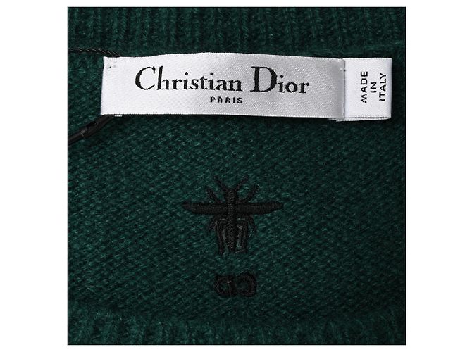 CD Dior besticktes Stricktop aus olivfarbenem Kaschmir Grün Olivgrün - Ansicht 4