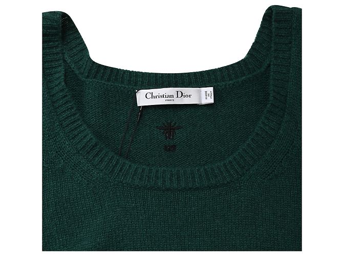 CD Dior besticktes Stricktop aus olivfarbenem Kaschmir Grün Olivgrün - Ansicht 5