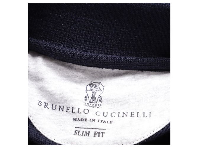 Polo-Shirt aus navyblauer Baumwolle mit gesticktem Brunello Cucinelli-Logo Marineblau - Ansicht 4