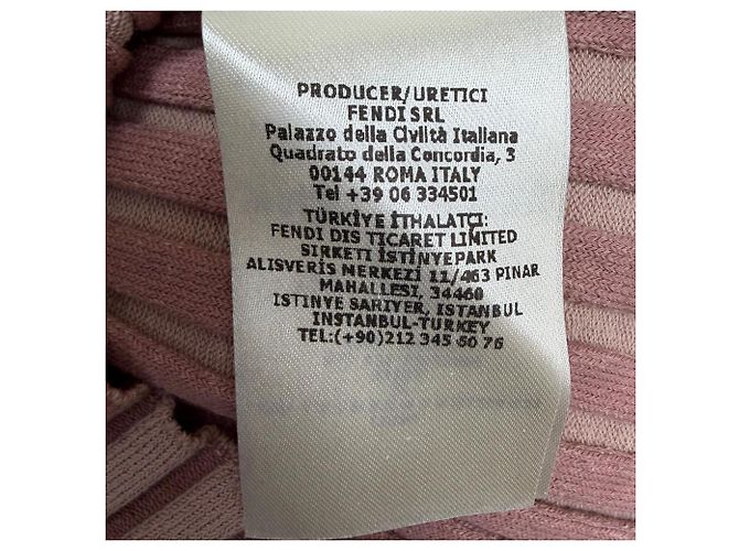 Fendi Strickpullover mit kurzen Ärmeln aus rosa Baumwolle Braun Pink - Ansicht 12
