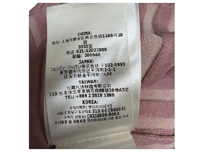 Fendi Strickpullover mit kurzen Ärmeln aus rosa Baumwolle Braun Pink - Ansicht 13