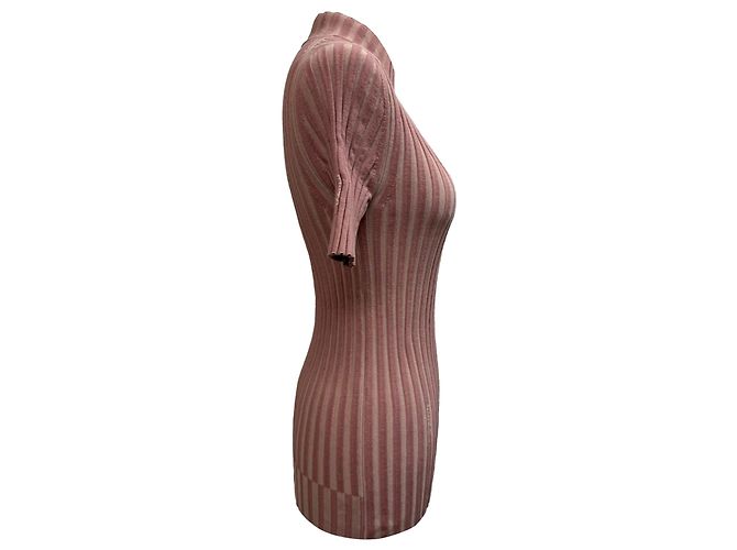 Fendi Strickpullover mit kurzen Ärmeln aus rosa Baumwolle Braun Pink - Ansicht 2