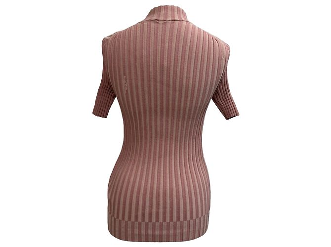 Fendi Strickpullover mit kurzen Ärmeln aus rosa Baumwolle Braun Pink - Ansicht 3