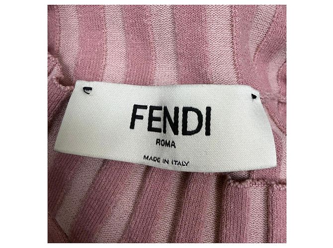 Fendi Strickpullover mit kurzen Ärmeln aus rosa Baumwolle Braun Pink - Ansicht 5
