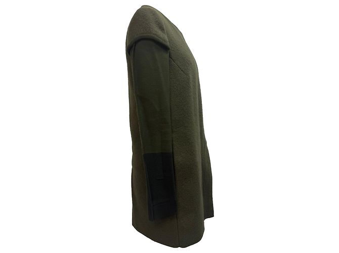 Abrigo Peacoat de Invierno Swan de Rick Owens en Lana Verde Verde oliva - vista 2