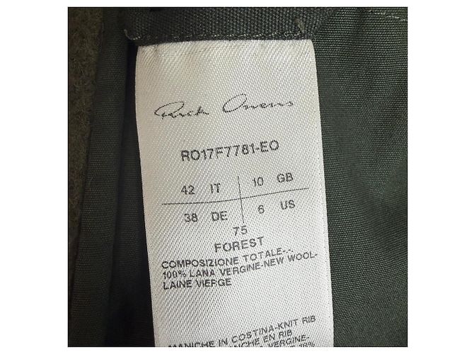 Abrigo Peacoat de Invierno Swan de Rick Owens en Lana Verde Verde oliva - vista 5