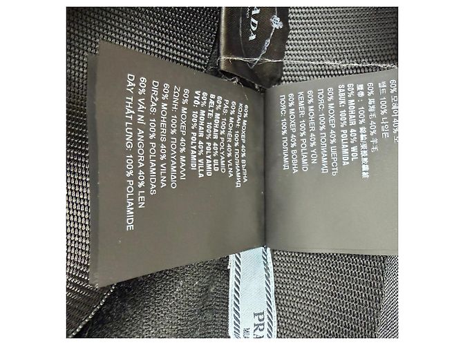 Saia midi com cinto em lã mohair cinza da Prada - vista 8