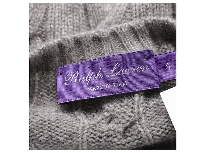 Pull en cachemire gris en maille torsadée Ralph Lauren Purple Label - vue 4