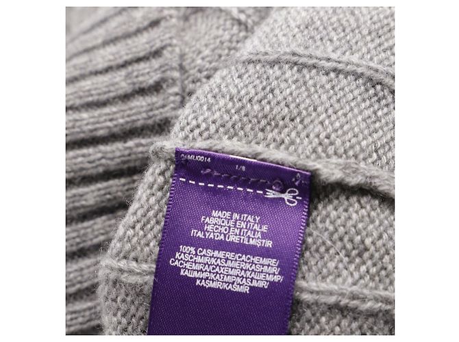 Pull en cachemire gris en maille torsadée Ralph Lauren Purple Label - vue 5