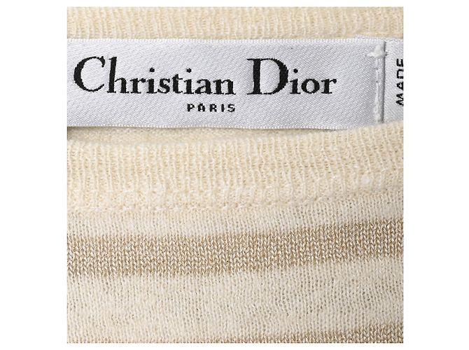 Christian Dior Suéter a rayas Dior Sevilla en lino crema Blanco Crudo - vista 4