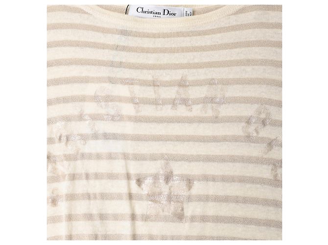 Christian Dior Suéter a rayas Dior Sevilla en lino crema Blanco Crudo - vista 5