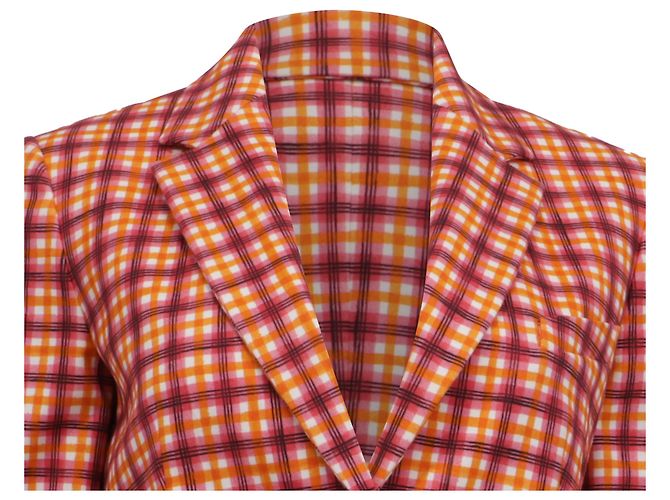Michael Kors Collection Plaid Blazer in Multicolor Cotton Multiple colors - view 2