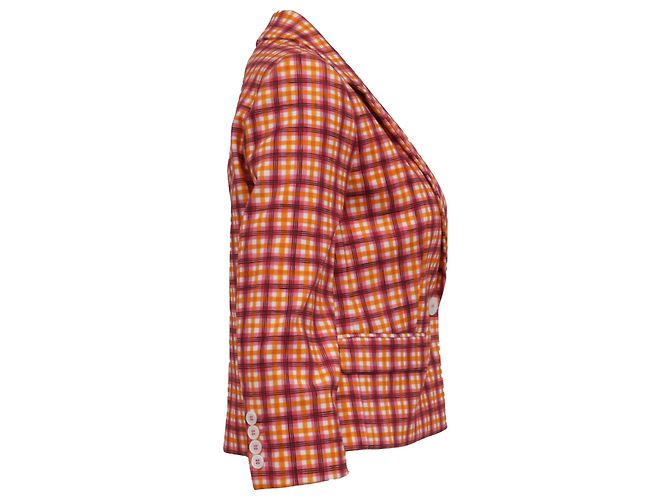 Michael Kors Collection Plaid Blazer in Multicolor Cotton Multiple colors - view 3