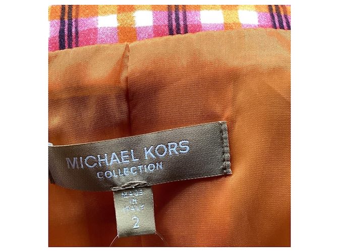 Michael Kors Collection Plaid Blazer in Multicolor Cotton Multiple colors - view 6