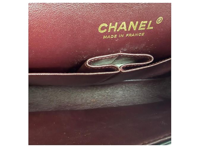 Timeless Borsa a Spalla Chanel Medium Classic Double-Flap in Pelle di Agnello Nera Nero - vista 6