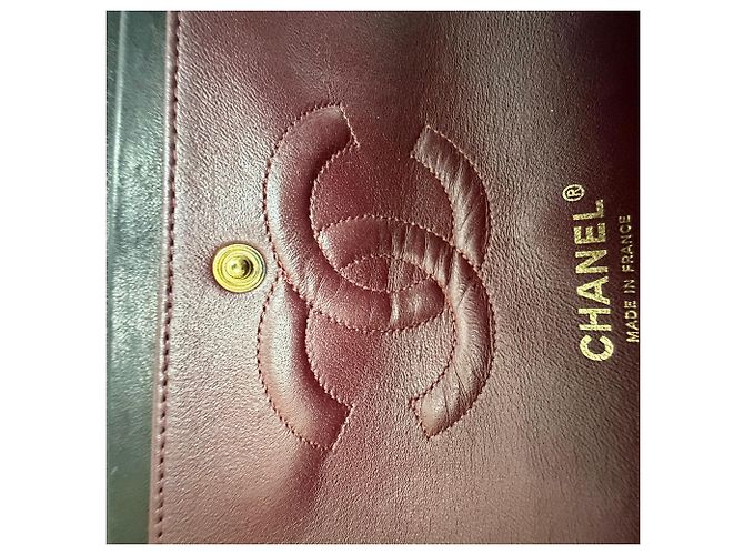 Timeless Borsa a Spalla Chanel Medium Classic Double-Flap in Pelle di Agnello Nera Nero - vista 8