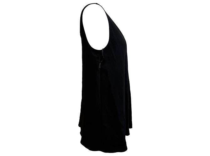 Stella Mc Cartney  Stella Mccartney V-Neck Tank Top in Black Viscose - view 2