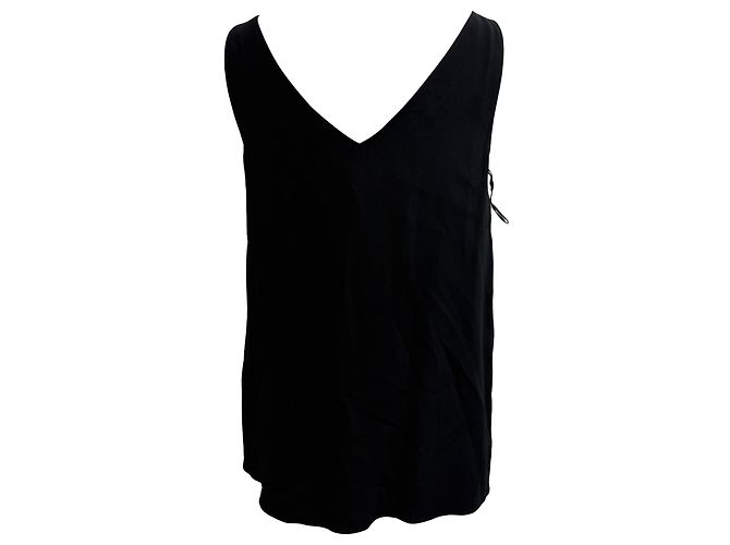 Stella Mc Cartney  Stella Mccartney V-Neck Tank Top in Black Viscose - view 3