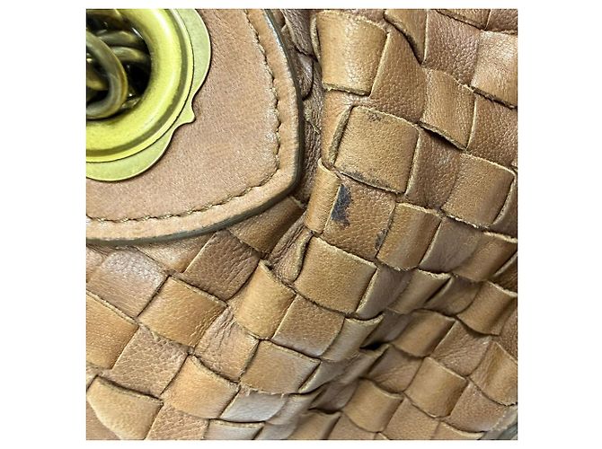 Borsa a Spalla Intrecciato in Pelle Marrone Bottega Veneta - vista 4