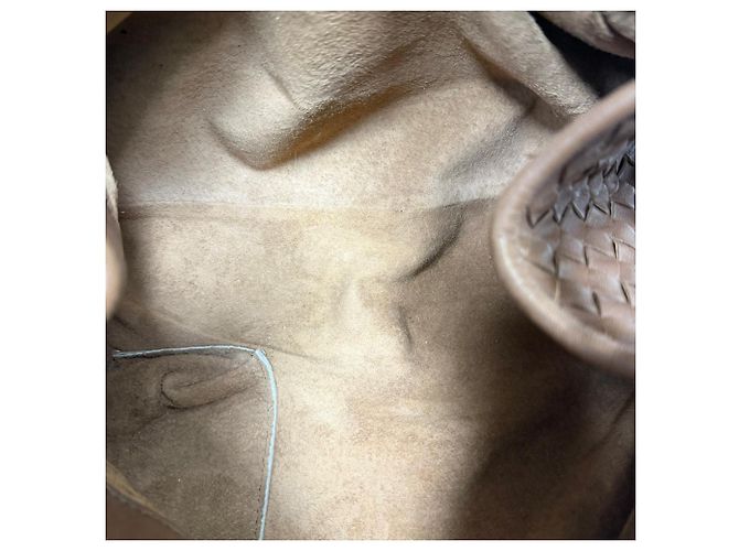 Borsa a Spalla Intrecciato in Pelle Marrone Bottega Veneta - vista 7