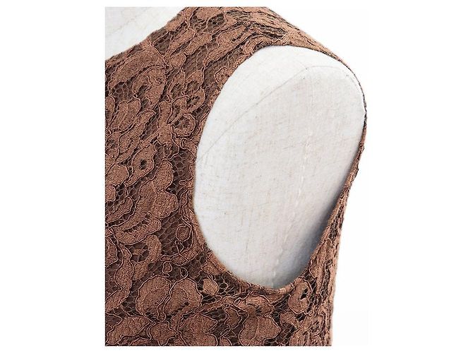 Dolce & Gabbana Abito in misto lana e pizzo floreale Dolce&Gabbana Marrone Nero - vista 12