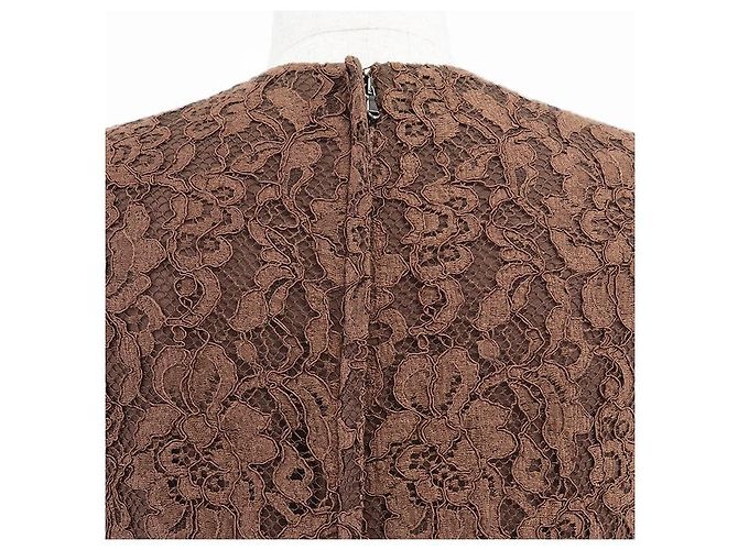 Dolce & Gabbana Abito in misto lana e pizzo floreale Dolce&Gabbana Marrone Nero - vista 13