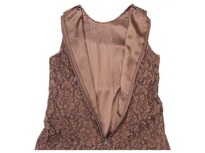 Dolce & Gabbana Abito in misto lana e pizzo floreale Dolce&Gabbana Marrone Nero - vista 6