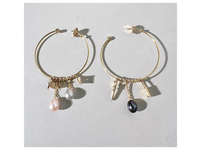 Orecchini a cerchio in oro 18K e perle Louis Vuitton D'oro - vista 2