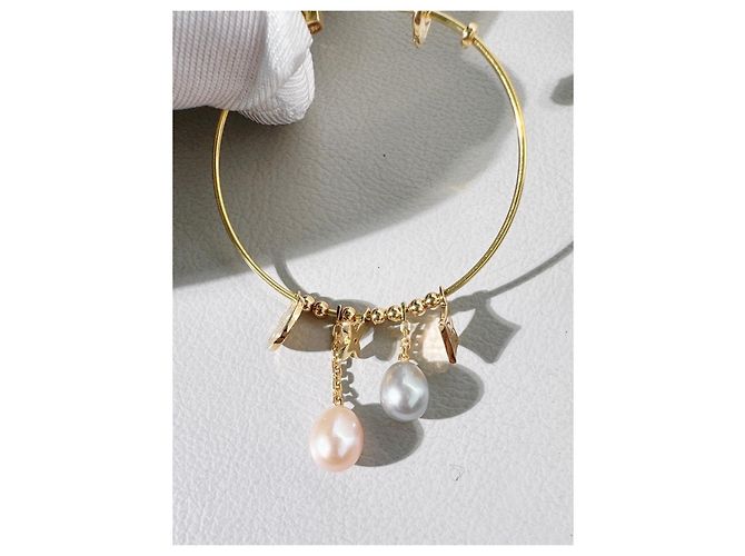 Orecchini a cerchio in oro 18K e perle Louis Vuitton D'oro - vista 4