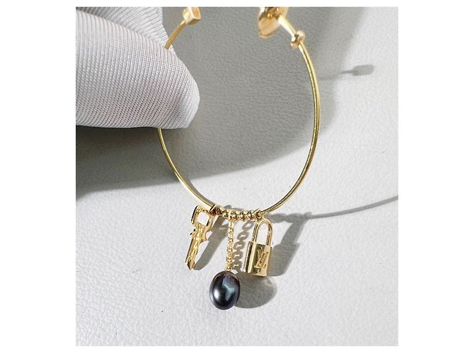 Orecchini a cerchio in oro 18K e perle Louis Vuitton D'oro - vista 5