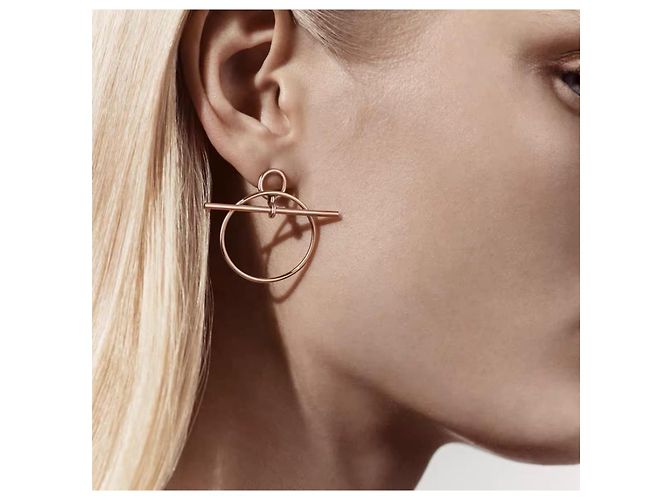 Hermès Loop Creolenohrringe aus 18K Roségold Golden - Ansicht 10